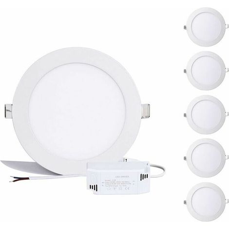 9W 3000k spot led Encastrables blanc chaud, Panneau LED rond, Encastrable plafond Downlight, Ultra-plats, pilote inclus,720lm Remplacer Halogène 80W,2 ans de garantie[A ] [Classe énergétique A+] LITZE (1/5)