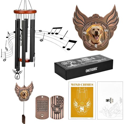 Carillon éolien, chien souvenir, cadre photo OneTigris, cadeau ange (1/5)