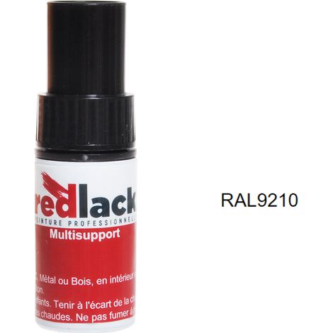 Flacone per ritocchi con pennello 9ml – RAL 9210 – Bianco 9210 – satinato – multisupporto – Redlack