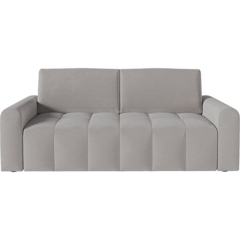 Canapé SILVIO convertible express 3 places couchage 140x190cm - matelas 13cm tissu - Gris clair
