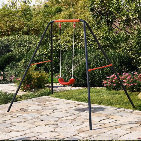 Portique de balançoire en fer plastique 248 x 185 x 185 cm (1/5)