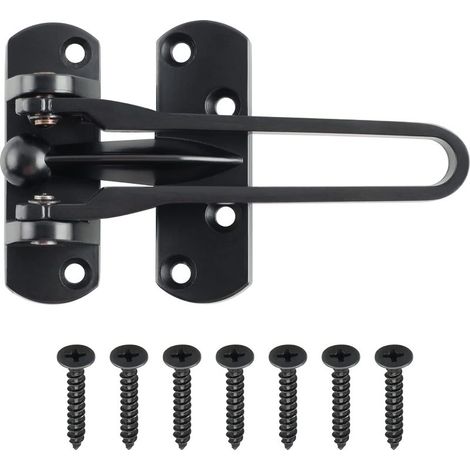 Cerraduras secundarias para puertas, cadenas de seguridad para puertas, cerradura para puertas correderas, barra giratoria de acero inoxidable, cerradura de seguridad para puertas, negro mate. (1/5)
