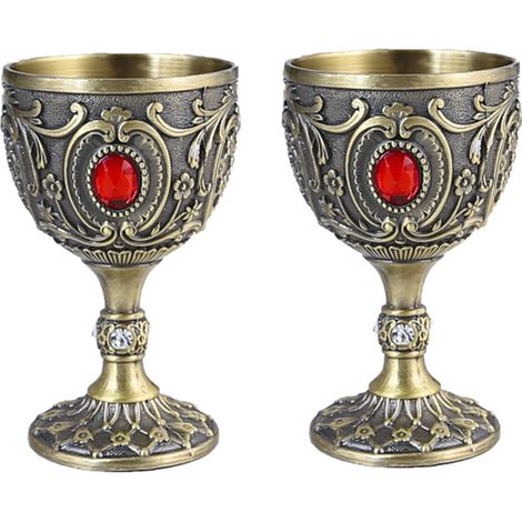 (Qinggu/paquet de 2) Verres à vin à pied, petits verres à vin pour banquets, thé et eau. (1/2)