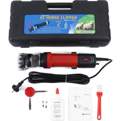 RHG Tondeuse électrique pour moutons, 1200 W 6 vitesses professionnelles réglables et résistantes pour chèvre, lama, cheval, animal de ferme, fourrure, bétail, toilettage d'animaux