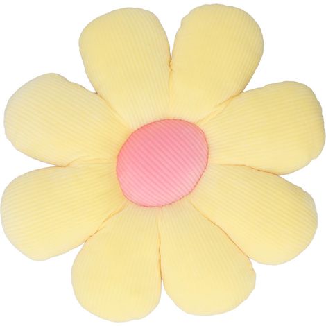Coussin décoratif en peluche marguerite, motif marguerite, pour fauteuil, canapé ou voiture (Type 1) (1/5)
