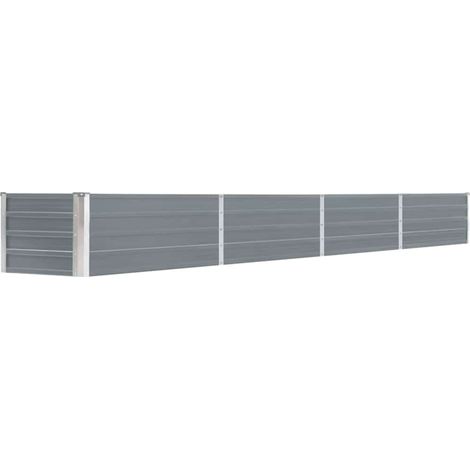 Bac à fleurs - Jardinière pour extérieur/intérieur jardin terrasse balcon - Lit surélevé de jardin Acier galvanisé 320x40x45 cm Gris Chic-728593 (1/3)