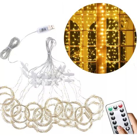 Luces De Cuerda - Luces De Hadas USB Blancas Cálidas Con Mando A Distancia - 8 Modos Y Ajuste De Brillo - Impermeables - Para Interior Exterior Ventana Dormitorio (1/5)