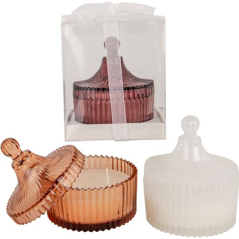 ETM Scatola Box con Candela D 10,5 Cm H 12 Cm Ass. 1 Pz