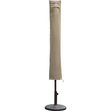 Housse de parasol Sekey pour parasols de 180 cm / 200 cm, en tissu Oxford 600D, avec fermeture éclair, taupe (1/5)