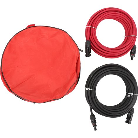 Câble extension solaire Toivize 10AWG 2x6m Connecteurs MC4 IP67 Cuivre étamé rouge noir pour camping-car (1/5)