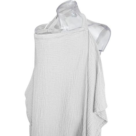 Tablier d'allaitement - Cape d'allaitement - Cape Allaitement - Tablier Allaitement - Cape d'allaitement - Gris clair - 7195 cm - Coton - Ajustable - Lavable - Cadeau de maternité - Accessoires d'alla (1/5)