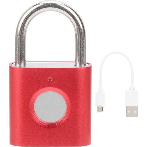 Serrure électronique intelligente à empreinte digitale, longue autonomie, chargement micro USB, pour armoire de fitness rouge, style Tour de Pise (1/3)