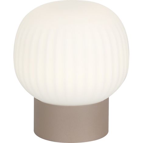 Lampe table Montes bronze abat-jour blanc LED 6W Italux