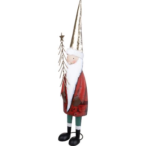 Statuetta babbo natale con albero in resina per decorazioni natalizie (1/5)