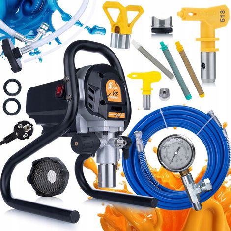 Rosfix Set EcoFlow 1200 – Airless Farbspritzgerät 1200 W, 1,7 l/min, 200 bar  Düse 513 & 515, 3x Filter 30/60/100 µm  Für Innen- & Außenanstriche  Lackierzubehör