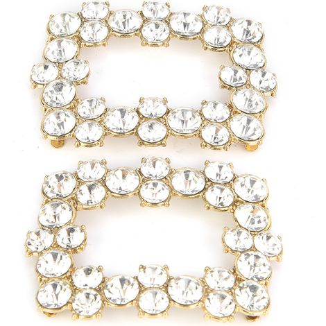 paire de boucles de chaussures en métal et strass pour décoration de mariage (1)
