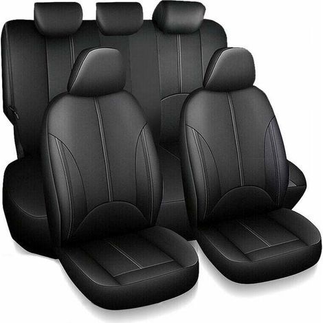 [JAMAIS UTILISÉ] 9 pièces / ensemble en cuir PU voiture Auto camion SUV housse de siège ensemble complet avant siège arrière coussin tapis protecteur (1/4)