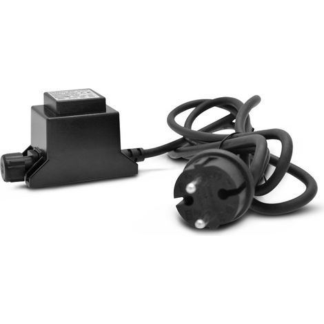 Vision-El – Alimentation pour spot de terrasse 6W – Protection IP65 – Câble 2m 2 x 0,75mm² – Tension 12V AC 0.5A – Classe II