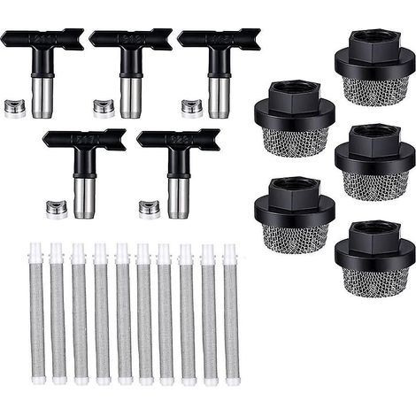 20 pièces détachées pour pistolet à peinture sans air, dont une crépine d'entrée de rechange de 3/4 pouce. (1/5)