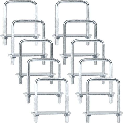 10 Pièces Boulons en U M6 50 x 80 mm Acier Inoxydable U-Boulons avec Écrous et Plaque de Cadre pour Remorque Fixation Tuyaux Véhicules Bateaux Plomberie (1/5)
