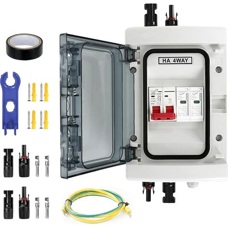 DC-PV-Solar-Kopplungsbox, 40A/1000V Überspannungsschutz (1 Eingang, 1 Ausgang) IP65 Wasserdichter Solar-Leistungsschalter für Solarmodule (1/5)