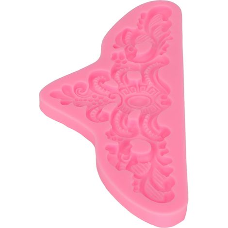 Moules en silicone à motifs en relief, démoulage facile, résistants à la chaleur, flexibles et inodores, avec bordure en dentelle pour gâteaux faits maison. (1/5)