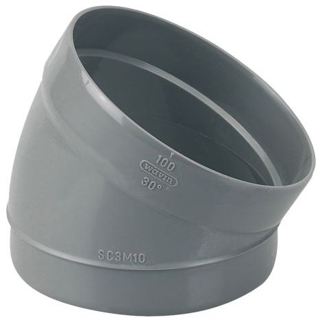 Codo PVC Wavin 389984 30 grados conexión macho-hembra