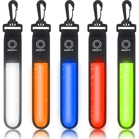 Lot de 5 bandes lumineuses LED avec réflecteur - Pour adulte et enfant - Convient pour la randonnée, le jogging, le cyclisme, la randonnée et plus encore (1/5)