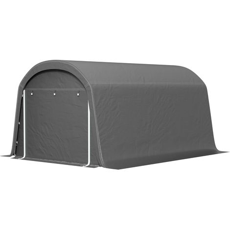 Abri de jardin bâche plastique tente outillage garage escamotable 300x450x230 cm gris foncé
