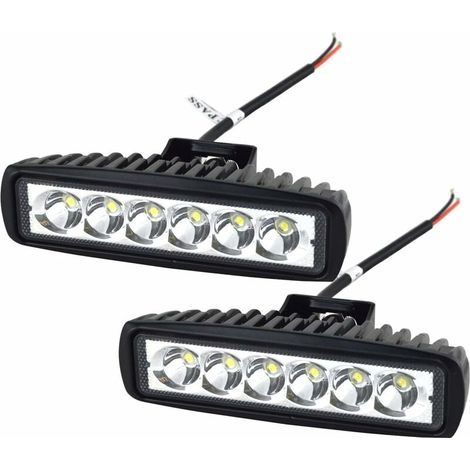 Phare de Travail LED Barre LED 12V 18W 15cm Projecteur LED Voiture Etanche IP67 Spot Feux Antibrouillard LED Feux de Travail pour 4x4 Moto Voiture Camion Tracteur SUV Bateau (1/5)