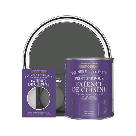 Peinture pour Faïence de Cuisine, Finition Satinée - Graphite (1/3)
