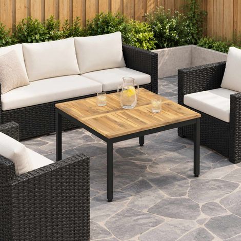 vidaXL Coffee Table Whitewash and Black 80 x 80.5 x 45 cm (1/5)
