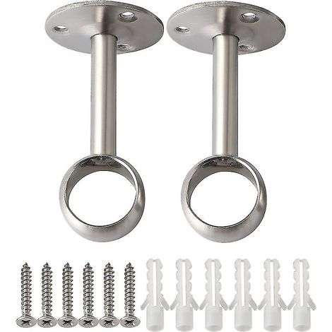 Support de tringle à rideaux/penderie avec vis, diamètre 25 mm, lot de 2 (2 pièces). (1/5)