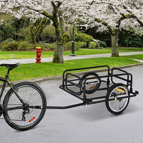 Fahrradanhänger, Transportanhänger für Fahrräder, 70 l, 139 x 71,5 x 49 cm (L x B x H), Universal-Anhängerkupplung, schwarzer Stahl