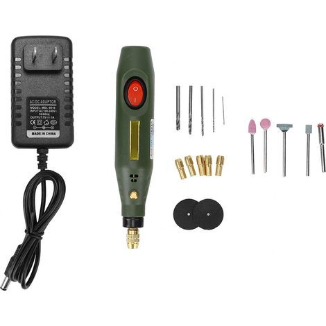 19-teiliges Set für Mini-Elektroschleifer, Handwerkzeug mit einstellbarer Drehzahl, 18 W, US-Stecker, 100–240 V (1/5)