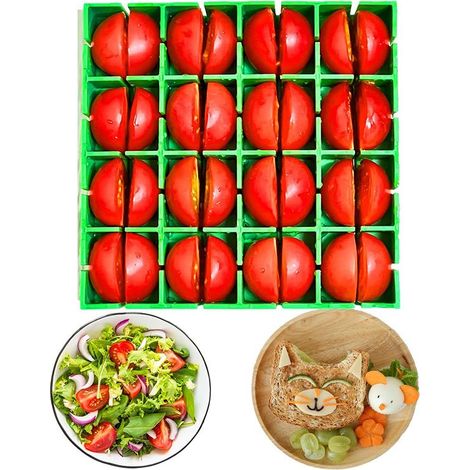 Coupe-raisins, coupe-fruits à 16 compartiments, coupe-fruits pour tout-petits, coupe-fruits sans danger pour les doigts, coupe-fraises, coupe-tomates, compatible lave-vaisselle pour tomates cerises, r
