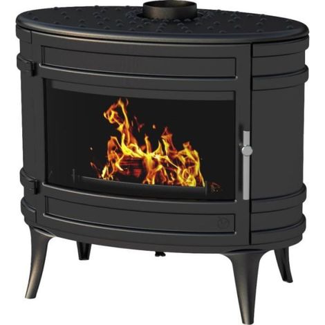 Invicta – Poêle à bois en fonte – Puissance 12 kW, max 18 kW – Bûches jusqu'à 33 cm – Écologique, conforme Ecodesign – Fabriqué en France