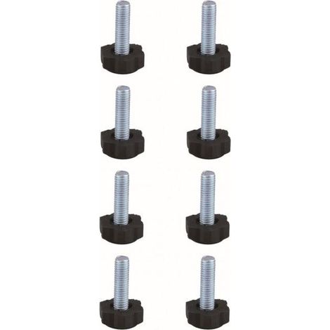 8X Vérin vis Filetage M8 x 30mm réglage Meuble avec molette en Plastique Pied Table Chaise Cuisine Bricolage Ajustable (1/2)