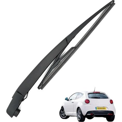 Bras Essuie Glace Arrière et Balai Essuie Glace, Arrière de Bras d'Essuie-Glace en Caoutchouc Naturel Toutes Saisons Kit Compatible avec Alfa Romeo Mito 2008-2018 (1/5)