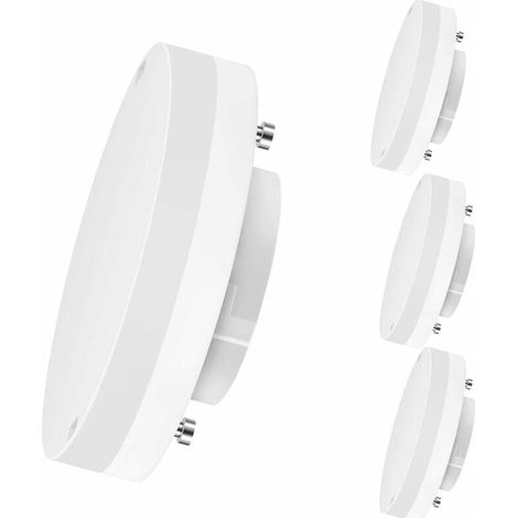 Ampoules LED GX53, 5W équivalent à 40W, 3000K Lumière Blanche Chaude, 470 lm, Faible consommation, Non dimmable - Pack de 4 Unités. [Classe énergétique F] (1/4)