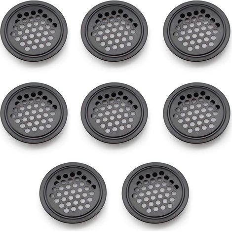 8 pièces grille de ventilation, acier inoxydable, diamètre 29 mm, maille circulaire alvéolaire, pour armoires, salles de bains et mobil-homes (1/4)