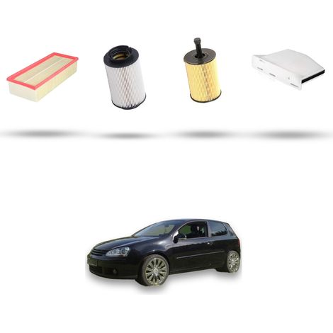 Kit tagliando 4 filtri compatibile con Vw Golf V (1K1,1K5,AJ5,5M1,521) 1.9 TDI 77kw Dal 2003 Al 2009 (1/5)