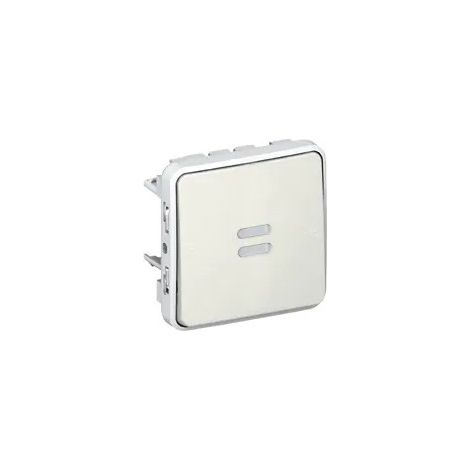 Interrupteur ou va-et-vient témoin étanche câblage phase distribuée Plexo composable IP55 10AX 250V - blanc - 069612L - LEGRAND (1/2)