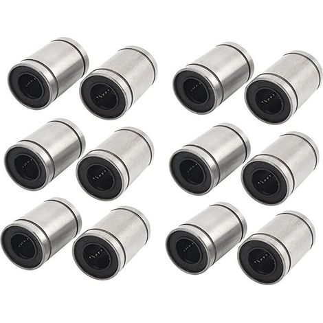 12Pcs LM8UU Linéaire Roulements pour Imprimante 3D, RepRap Prusa Mendel DIY CNC Mouvement, Prusa Mendel, Reprap (8mm x 15mm x 24mm) (1/5)