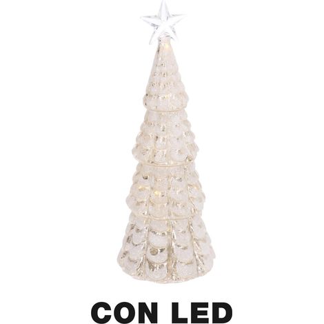 Albero led vetro con stella bianco cm 9,5h26 (1/2)