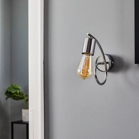 [NEUWERTIG] B-Ware Euluna Wandleuchte Wandlampe Tarnow Stahl Silber Wohnzimmer Esszimmer E27