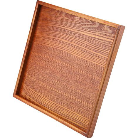 Plateau carré en bois massif pour thé, café, sushi, apéritif - Plat de service 30x30 cm, idéal restaurant, salon de thé (1/5)