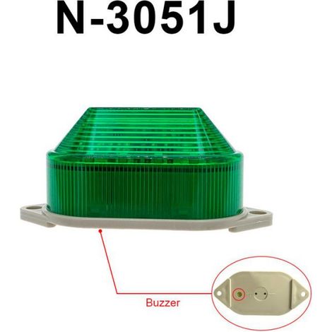 Signal D'avertissement Stroboscopique - LED - 12 V DC - Vert - N-3051J - Pour Signalisation Industrielle Et Sécurité - Unité