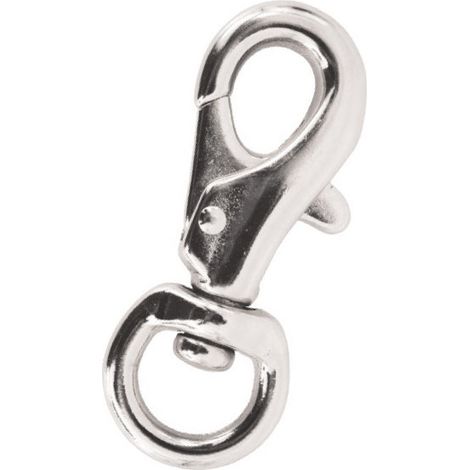 Moschettone per lunghina con cameretta tonda misura unica colore silver