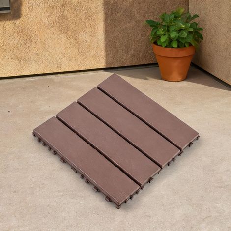 Carreaux de sol clipsables en polypropylène lot de 44 30 x 30 cm (1/5)